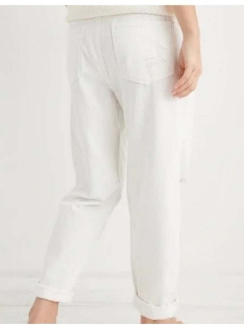 aerie Cream Drawstring Casual Pants - Picture 2 of 12